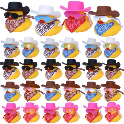 Car Rubber Duck, Yellow Duck Decoration Dashboard with Cowboy Hat-Scarf